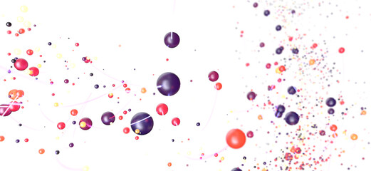 Vibrant 3D rendered spheres floating, perfect for technology, science, or design backgrounds.