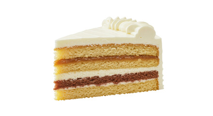 Isolated Slice of Layered Cake