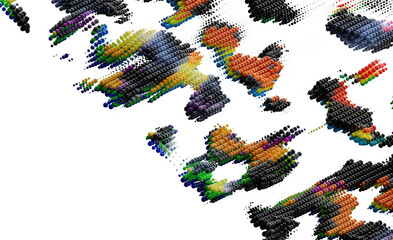 Abstract Colorful 3D Sphere Pattern Background