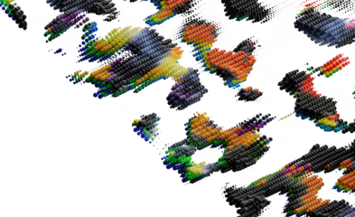 Abstract Colorful 3D Sphere Pattern Background