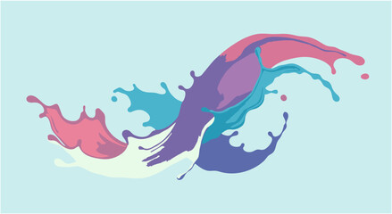 Abstract Colorful Paint Splash Design Dynamic Swirl of Hues