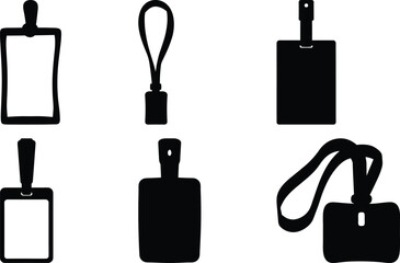 Collection of Black and White Badges and Lanyards Identification Set