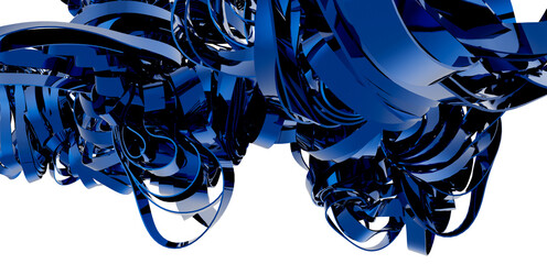 High-resolution image of an abstract blue metallic 3D render, perfect for backgrounds and design projects.