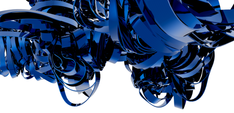 High-resolution image of an abstract blue metallic 3D render, perfect for backgrounds and design projects.