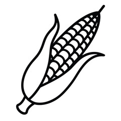 Boiled Corn on Cob Icon corn on white background