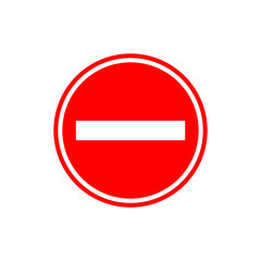Do not enter sign icon in red, commonly used for restriction, prohibition, or road warning visuals