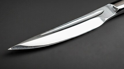 Close-up view of a gleaming steel blade.
