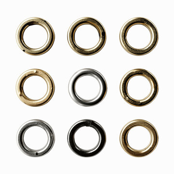 Nine Metallic Grommets in Gold and Silver A