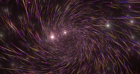 Abstract Cosmic Nebula: Swirling Galaxy with vibrant colors and glowing stars