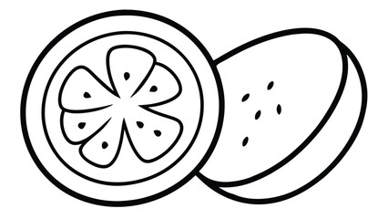 Cucumber Slices Icon line art vector illustration 