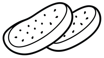 Cucumber Slices line art Icon