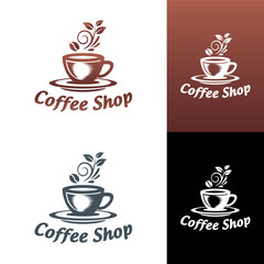Coffee shop logo design vector illustration