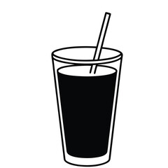 Green Detox Smoothie Glass line art 