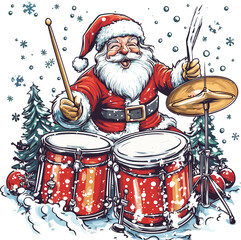 santa claus with drum