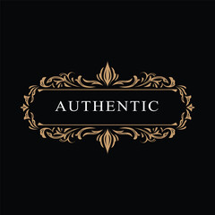 Vintage Label Luxury Floral Motifs 
Monograme Design