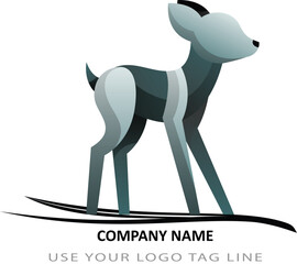 Abstract Deer Logo with Gradient Colors Design Template