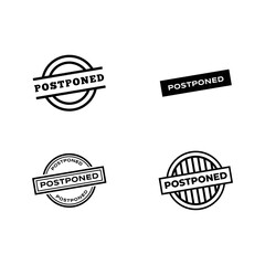 Obraz premium Set of Postponed grunge rubber stamp on white background.