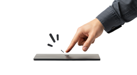 Isolated Hand Touching Surface