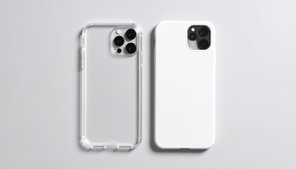 Clear Smartphone Case Mockup with Camera Cutout