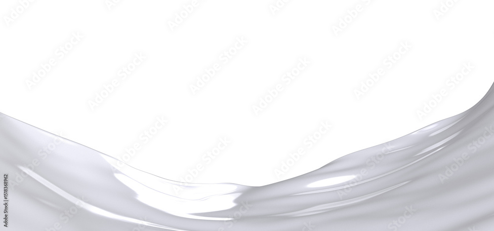 Aufkleber A smooth white fabric drapes gracefully in a wave like form. The light reflects off the surface creating a subtle glossiness, making the fabric seem almost liquid