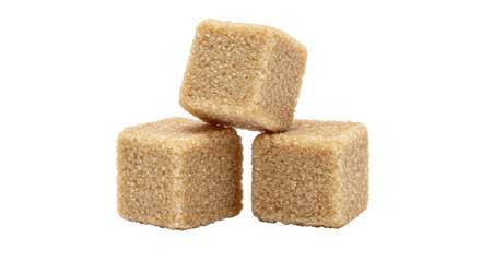 Isolated brown sugar cubes