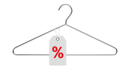 Isolated Hanger with Discount Tag