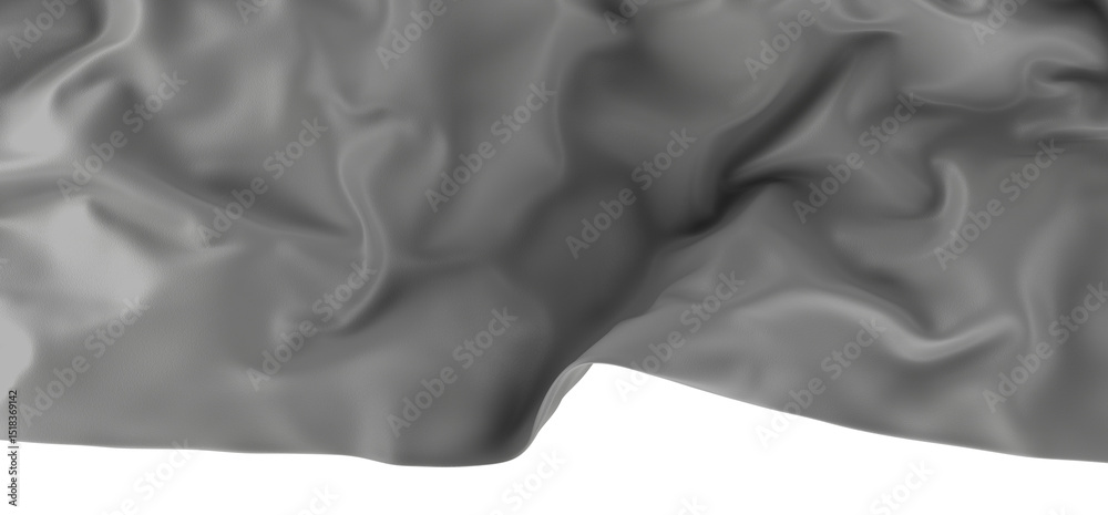 Poster a smooth white fabric drapes gracefully in a wave like form. the light reflects off the surface crea