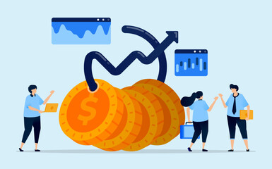 Illustration of coins tied with an upward arrow as a metaphor for saving gradually for investments or mutual funds, designed for finance blogs, fintech apps, and investment platforms