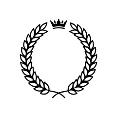 Obraz premium Workers triumph wreath silhouette.
