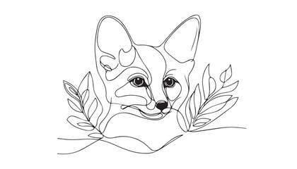 Continuous one single minimal line drawing African wild dog