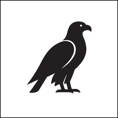 Eagle Silhouette Solid Black Clean Vector