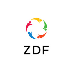 ZDF Letter logo white background