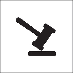 Gavel Silhouette Solid Black Minimal Vector