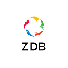 ZDB Letter logo white background