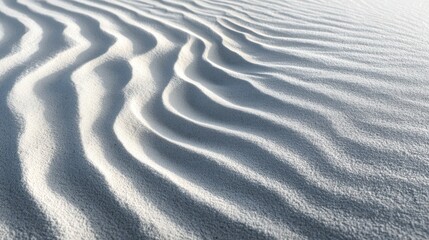White Sand Dune Texture Background Image Showing Undulating Waves Pattern in Desert