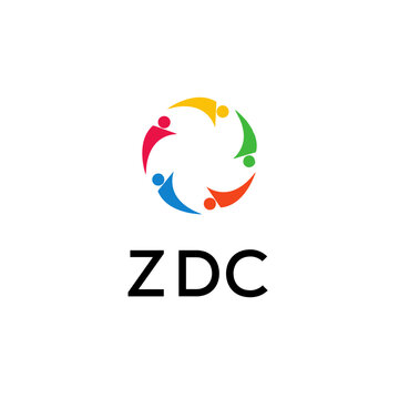 ZDC Letter logo white background
