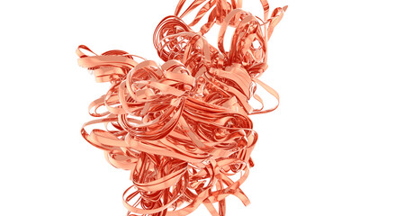 Modern art photography of a rose gold abstract sculpture. Perfect for design, luxury, and modern backgrounds.