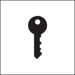 Key Silhouette Black Minimal Flat Vector