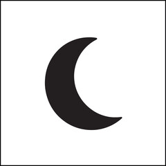 Moon Silhouette Black Flat Clean Vector