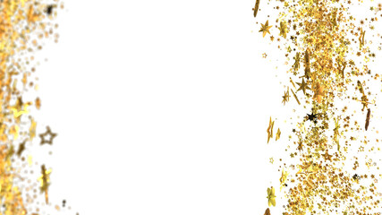 Elegant design with gold stars and confetti, perfect for holidays, celebrations, or festive backgrounds.