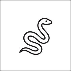Snake Outline Clean Minimal Black Vector