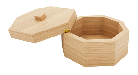 Isolated Open Wooden Box