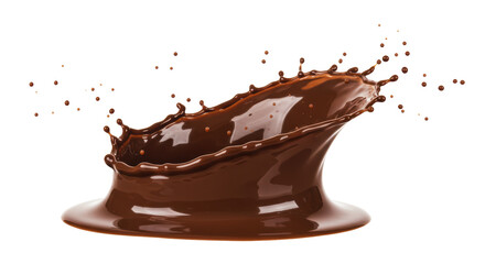 Isolated splash of liquid chocolate