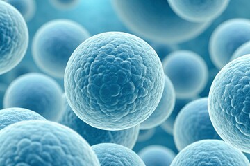3d rendering of white blood cells in blue background, medical concept