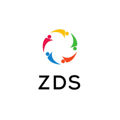 ZDS Letter logo white background
