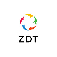 ZDT Letter logo white background
