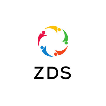 ZDS Letter logo white background