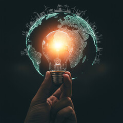 Education Idea Lightbulb Moment! Knowledge, Learning, Graduation, and Bright Future Concept. Innovation in Training & Skill Development