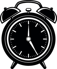 alarm clock in pastel chrome Shallotte on white background