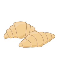 Fresh Croissant Bread Pasty Product Icon. Small Bakery Business Symbol. Sweet Morning Breakfast Wheat Flour Food Icon. Hand Drawn Doodle Outline Element. 